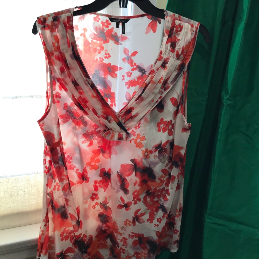 Nic+Zoe 2-piece ensemble silk blouse with …